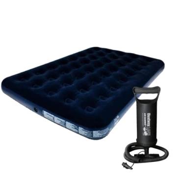 Imagem de Colchão Inflável Casal com Bomba de Inflar Camping Azul Bel