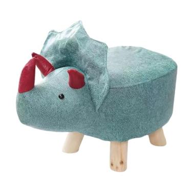 Imagem de WeiLaiKeQi Animal footstool sapato mudando fezes para crianças dos desenhos animados estofado otomano puff cadeira para sala de estar fácil de limpar, Dinossauro