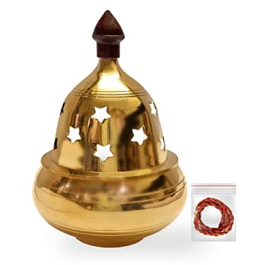 Imagem de SATVIK Brass Akhand Diya Decorative 4 Inch Akhand Jyot Diwali Dia Deepawali Puja Deepak Traditional Oil Lamp Diyas Pooja Kutthu Vilakku Deepam Kodiyu Table Diya Tea Light Holder Indian Gift Item