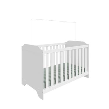 Imagem de Berço Peroba Tedy Americano Branco c/ Brilho em MDF Infantil