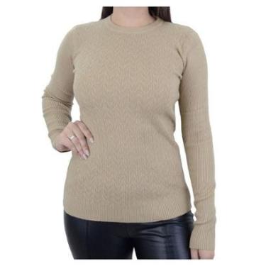 Imagem de Blusa Feminina Facinelli By Mooncity Tricot Kaqui - 650934-Feminino