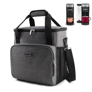 Imagem de BAGLHER Bolsa de viagem para cafeteira compatível com Keurig K-Slim, Keurig K-Supreme ou outros acessórios, capa portátil para cafeteira com alça de ombro para viagem, cinza