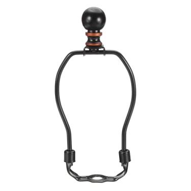 Imagem de PATIKIL Kit de harpa de lâmpada de 14 cm com finial, 1 conjunto de suporte destacável para abajur, acessórios de iluminação DIY para luminárias de mesa, preto