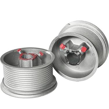 Imagem de Blesseras Tambores de cabo de porta de garagem até 3,6 m de altura - Tambor de elevação padrão para eixo de montagem 2.5 cm / Tamanho máximo do cabo 1/20.3 cm /Peso máximo da porta 340 kg, 1 par