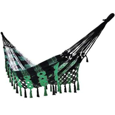 Imagem de Rede De Dormir Descanso Casal King Luxo Verde Xadrez - Brianoredes