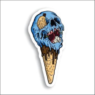 Imagem de Adesivo Sticker Vinil Impermeável Sorvete de Caveira - Império da Impr