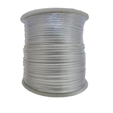 Imagem de Rolo Cordão Fio De Cetim Seda Rabo De Rato 1mm 50m - ArtePunto, Branco