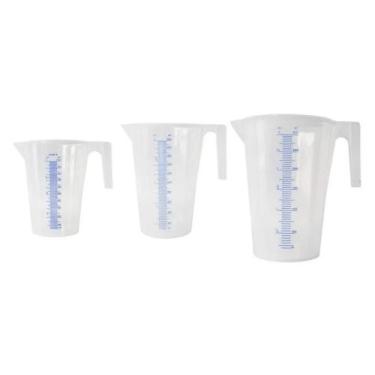Imagem de Jarras Plástica Kit com Tamanhos 1 2 e 3 Litros Marcação em Relevo - L
