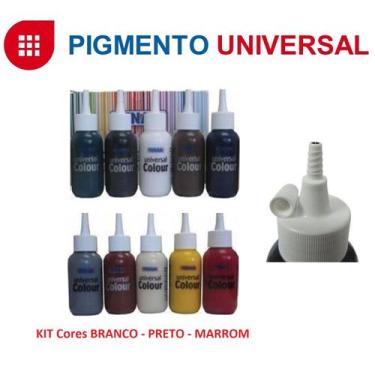 Imagem de Pigmento Colorante Universal Kit Preto Branco Marrom Tenax 75 ml - Ten