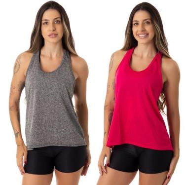 Imagem de Kit 2 Camisetas Fristyle Regatinha Dry Fit Básica Feminina Adulto, Cin