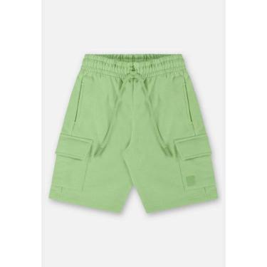 Imagem de Bermuda Infantil para Meninos em Moletom Linho Up Baby, Verde, 3