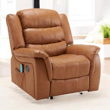 Imagem de Poltrona do Papai Reclinável Elétrica E Controle Massagem Entrada USB Corino Premium Marrom