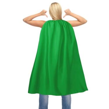 Imagem de Capa e máscara de super-herói adulto para homens e mulheres - capas de vampiro de Halloween capas de festa de super-herói, Verde, Adult