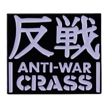 Imagem de Crachá de pino esmaltado de 2,8 cm da banda de rock anarquia punk clássico Anti-War Crass, 1.1 Inches, Esmalte, Metal