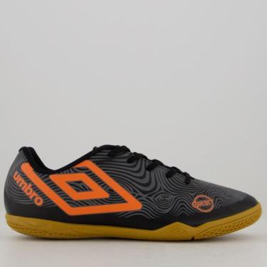 Imagem de Chuteira Umbro Orbit Futsal Preta e Laranja, 41