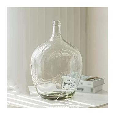 Imagem de Vaso Vaso de vidro Flores frescas Cultura hidropônica Flores secas Arranjo de flores Vaso de vidro do chão ao chão Vaso transparente de barriga grande Decoração de casa Vaso de flores(X-Small)