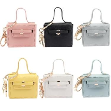 Imagem de KuuGuu 6 peças, mini mochila, chaveiros, super pequena, bolsa de maquiagem, carteira de moedas, couro PU, bolsa de batom, porta-cartões, organizador de cabos de dados, bolsa moderna, berloques