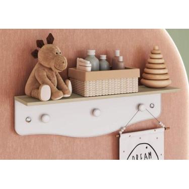 Imagem de Prateleira Decorativa Infantil com Cabideiro ENC006 Linha Encanto Comp