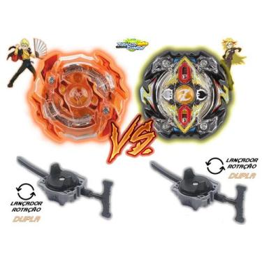 Imagem de Kit 2 Beyblade Burst Roktavor Vs Zlion Zeutron + 2 Lançador - Tornado 
