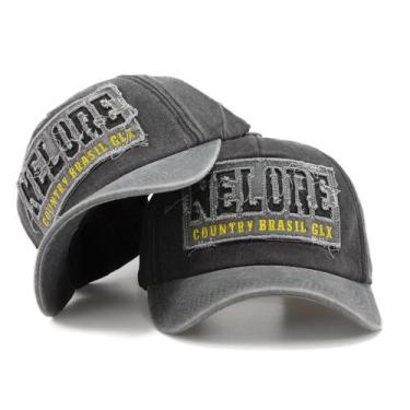 Imagem de Boné Preto Estonado Estilo Sertanejo Rodeio Aba Curva Country - Pampas