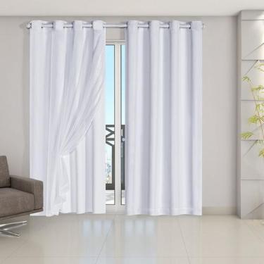 Imagem de Cortina Blackout com Tecido Voil 2,8 x 1,8 Para Sala Quarto - GDECORAC