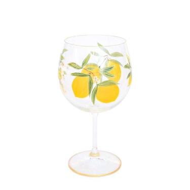 Imagem de Taça para Gin Cristal Pintada à Mão Limão - Charm Decor