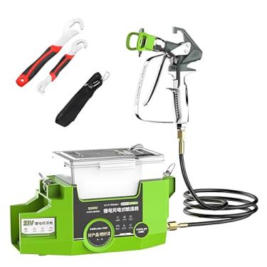 Imagem de Pulverizador de tinta com tanque de potência de 500 W com baterias de 6,0 Ah, pode pulverizar 12,6 litros, pulverizador de tinta sem ar de 1400 ml com 15 Mpa, 6 velocidades, pode pulverizar tinta