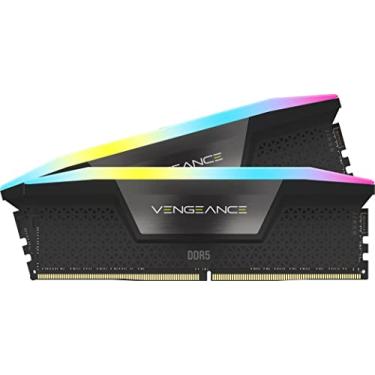 Imagem de CORSAIR VENGEANCE RGB DDR5 RAM 32 GB (2x16 GB) 6000 MHz CL30 Memória de computador compatível com AMD EXPO iCUE - cinza (CMH32GX5M2B6000Z30K)