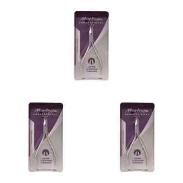 Imagem de Kit 3 Und Alicate De Cutícula Merheje Inox Profissional