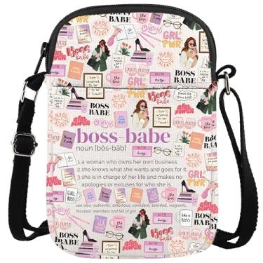 Imagem de WCGXKO Boss Babe Bolsa tiracolo com zíper para presente de agradecimento do chefe presente de líder mentora feminina chefe presente, Boss-babe Cr