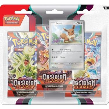 Imagem de Pokemon TCG: Scarlet & Violet: SV03 Obsidian Flames: 3 Pack Booster Blister - Eevee