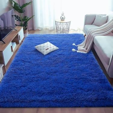Imagem de Tapete Sala Felpudo Premium Grande 2,40 x 2,00m Peludo Fofo para Quarto (Azul Royal)