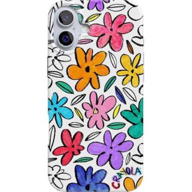 Imagem de Casely Capa para iPhone 16 | Outside The Lines | Crayola Marker Case Floral iPhone | Design clássico ultrafino | Compatível com MagSafe