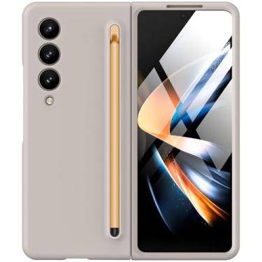 Imagem de Capa protetora à prova de choque para Samsung Galaxy Z Fold 4 com caneta S Pen e protetor de tela integrado, compatível com carregamento sem fio MagSafe, capa protetora à prova de choque para Samsung