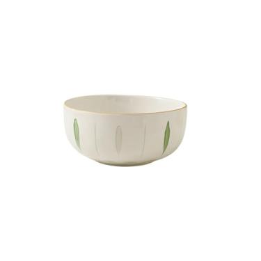 Imagem de Tigela de salada de arroz sob o esmalte japonês, utensílios de mesa minimalistas de cerâmica doméstica - tigela PES yun de 20 cm