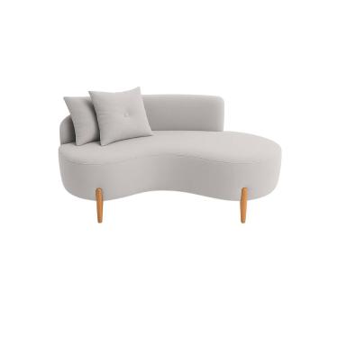 Imagem de Sofá Orgânico 2 Lugares C/2 Almofadas Curvo Sala Recepção Veludo Cinza - Montanaris Decor