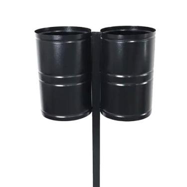 Imagem de Lixeira Suécia Dupla de Parques Calçada Rua Fechada 120cm - Santa Edwi