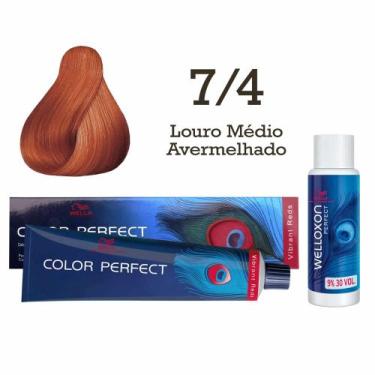 Imagem de Coloração Color Perfect 7/4 Emulsão Oxi 30  Wella Professionals, 7/4 L