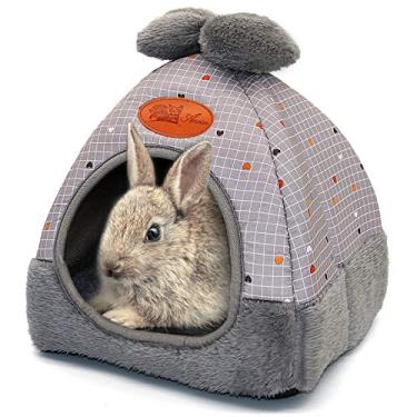 Imagem de YUEPET Cama de porquinho da Índia quente camas de caverna de coelhinho fofo casa grande acessório para gaiola de esconderijos para coelhos anões hamster coelho furões ratos, porcos-espinhos chinchila
