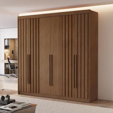 Imagem de Guarda-Roupa Casal 6 Portas 4 Ripadas Portugal Cacau