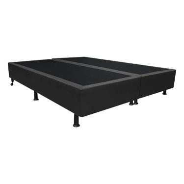 Imagem de Base Para Cama Casal Queen 158x198cm Bipartido Liz S05 Sintético Preto - Mpozenato