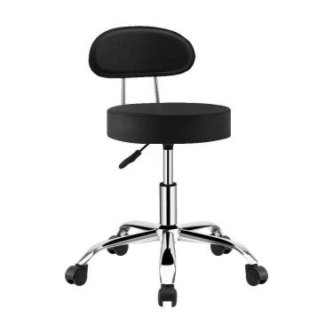 Imagem de Cadeira Giratoria Mocho Manicure Com Encosto Preta