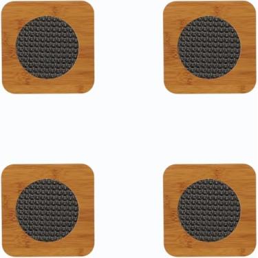 Imagem de Kit Conjunto Com 4 Descansos de Panela de Bambu Multiuso Resistente Casa Cozinha Mesa Protege (QUADRADO LUXO)
