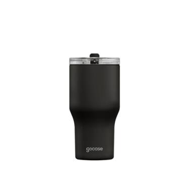 Imagem de Gocase Copo Life Premium - Aço Inoxidável com Tampa e Canudo Tritan, Parede Dupla Isolada a Vácuo, Bebidas Quentes ou Frias por muitas Horas (Preto, 600 ml)