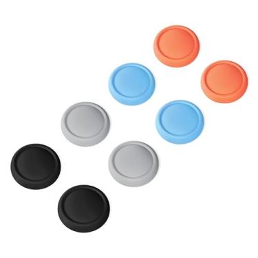 Imagem de PlayVital Punhos de polegar para Nintendo Switch 2, pacote com 8 tampas de joystick de silicone para acessórios Joycon 2, capas de aperto de polegar confortáveis - preto, cinza, azul e laranja