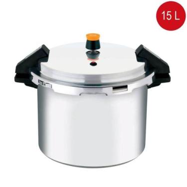 Imagem de Panela de Pressão em Alumínio Polido Fechamento Externo Asas Baquelite