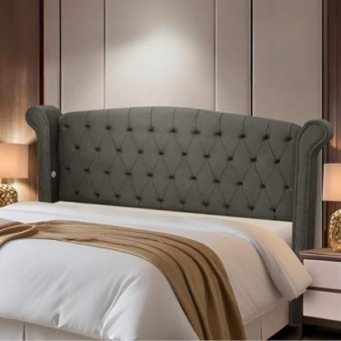 Imagem de Cabeceira Solteiro Estofada Madeira Luxo Cama Box Grécia (Brida)