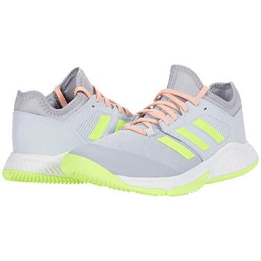 Imagem de adidas Tênis feminino Court Team Bounce Cross, Halo Silver/Yellow/Halo Blue, 41