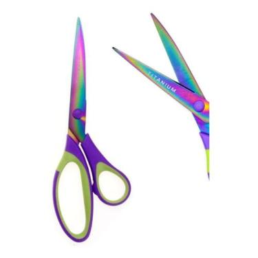 Imagem de Tesoura Titânio 21cm Costura Patchwork Scrapbook Artesanatos - NoBrand