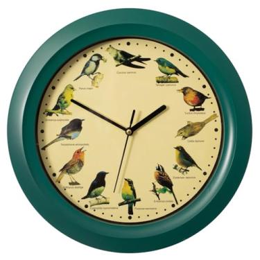 Imagem de Clockswise Relógio de parede decorativo redondo de 30,5 cm, funciona com bateria com sons da natureza selvagem, campainha de hora em hora e sem tique-taque para casa, escritório, cozinha, sala de